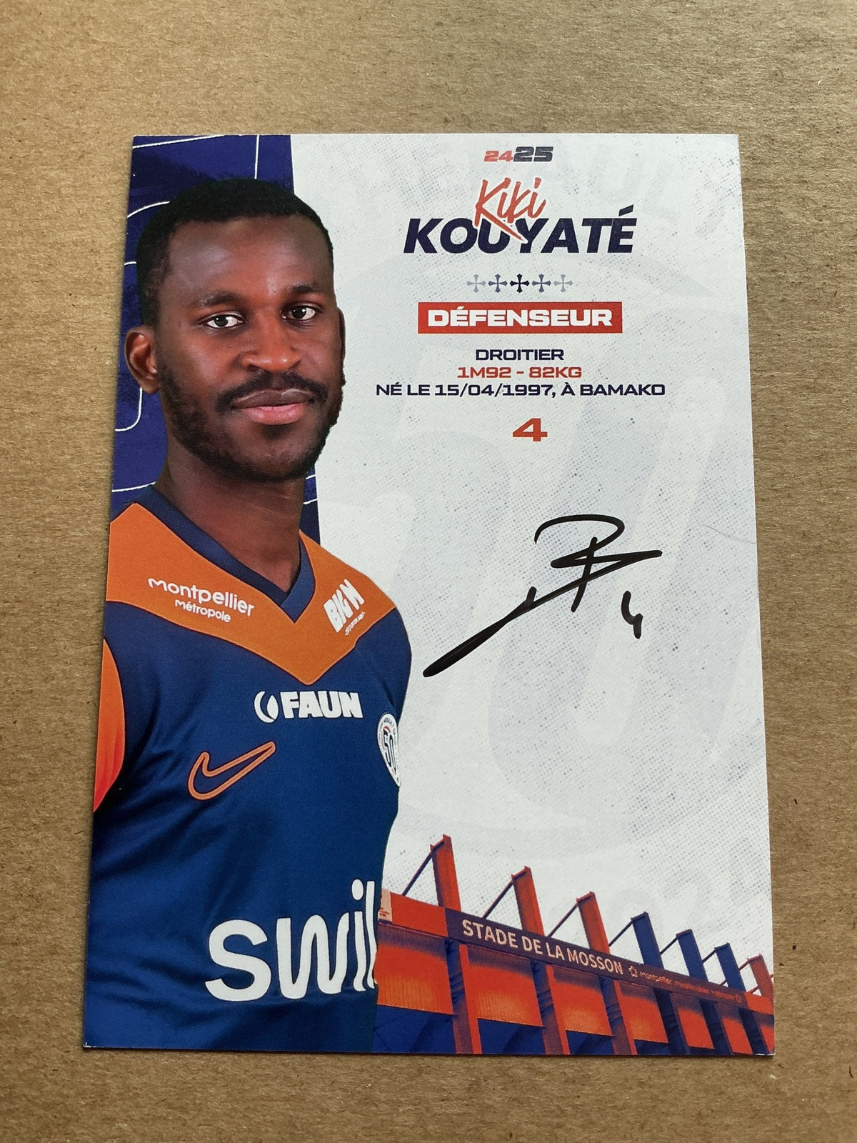 Boubakar Kouyate, Mali 🇲🇱 Montpellier HSC 2024/25 hand signed - Autographs-World