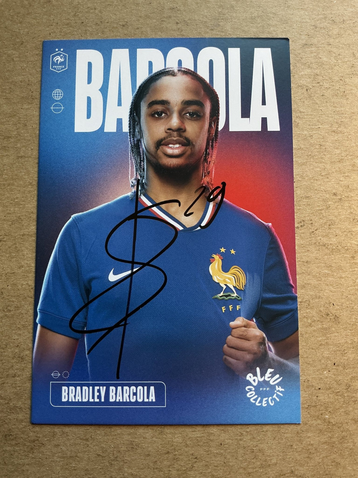 Bradley Barcola, France 🇫🇷 UEFA Euro Cup 2024 hand signed - Autographs-World