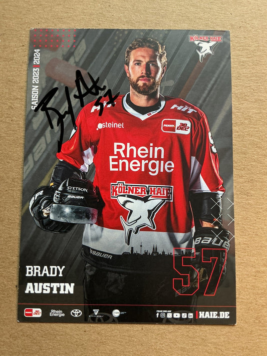 Brady Austin, Canada 🇨🇦 Kölner Haie 2023/24 hand signed - Autographs-World