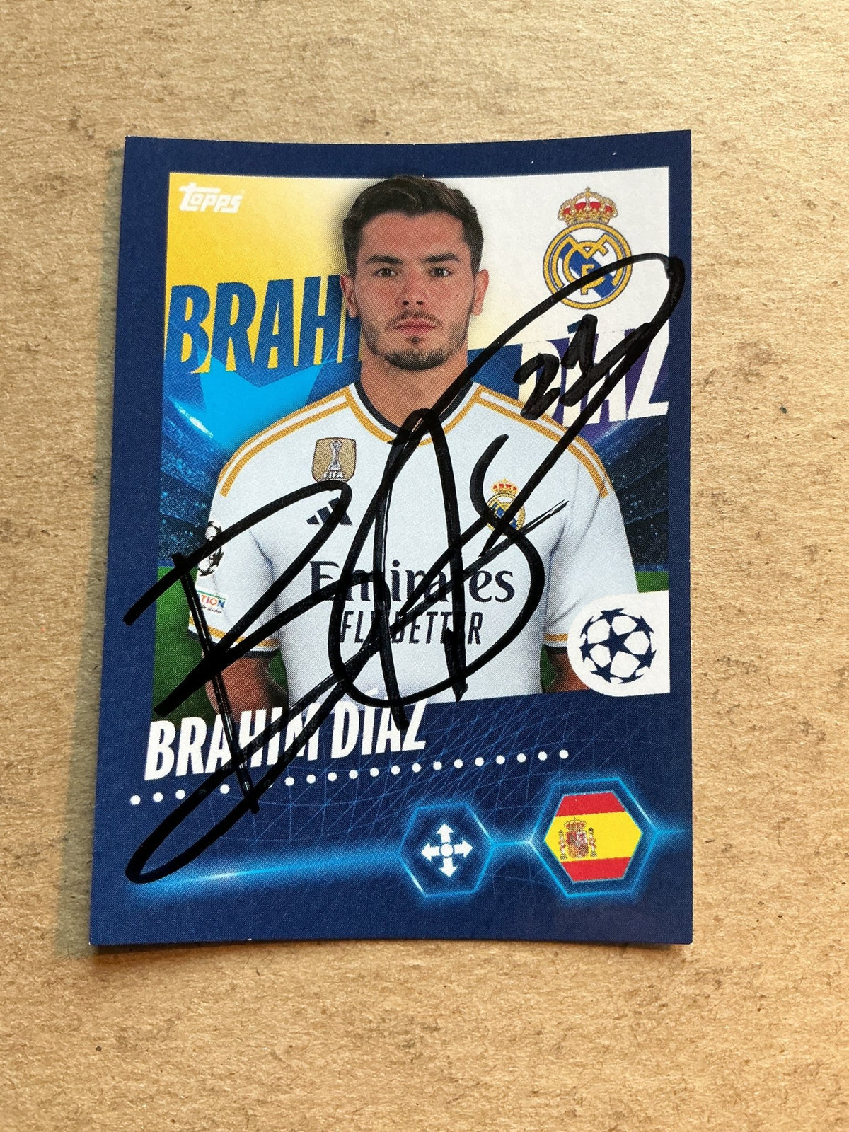 Brahim Diaz, Spain 🇪🇸 Real Madrid 2023/24 Topps hand signed - Autographs-World