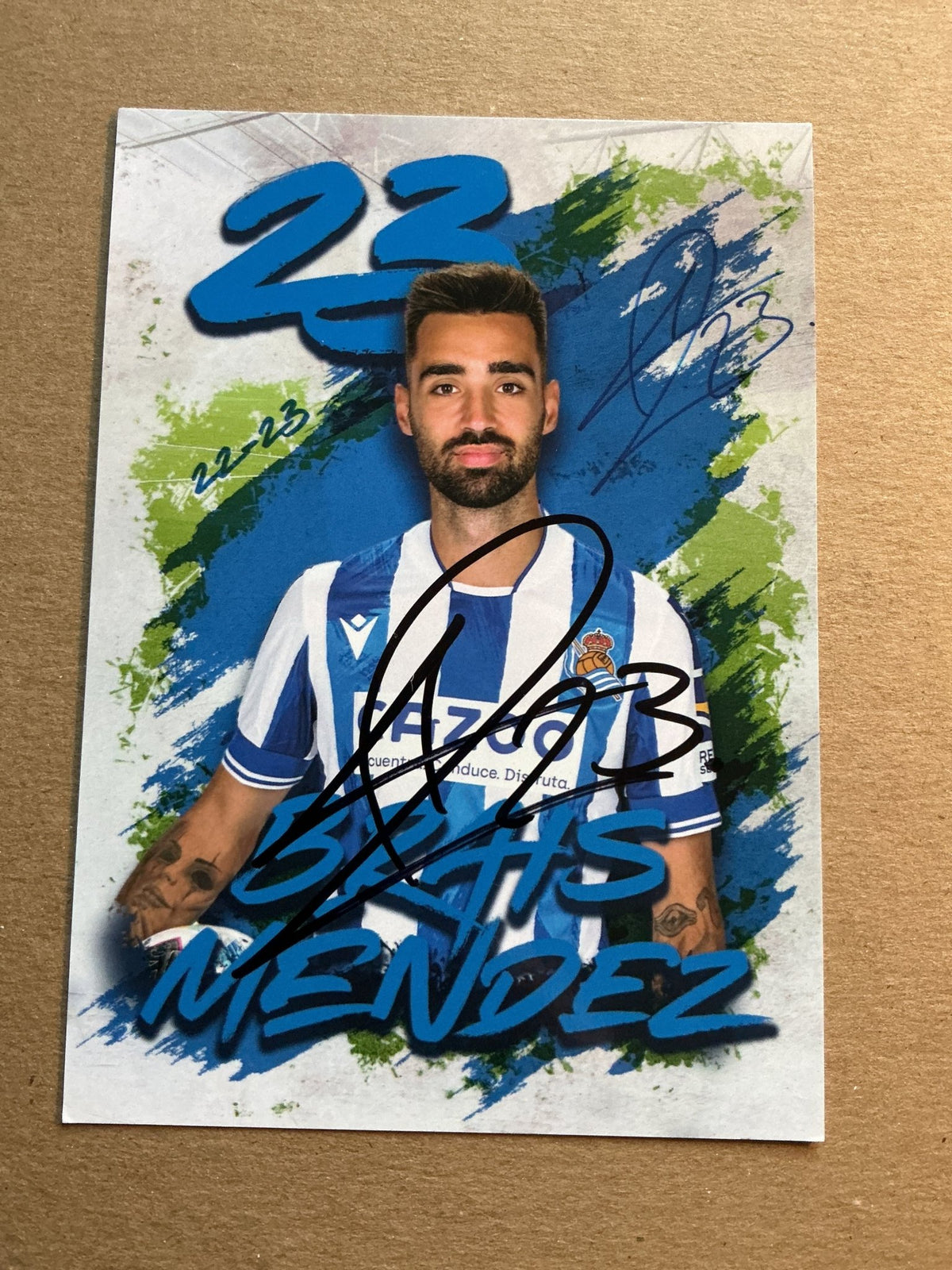 Brais Méndez, Spain 🇪🇸 Real Sociedad 2022/23 hand signed - Autographs-World