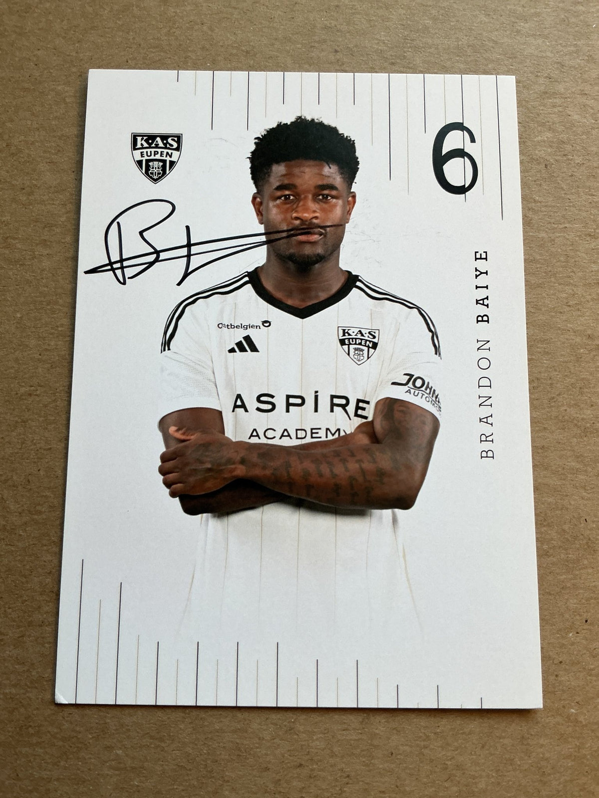 Brandon Baiye, Belgium 🇧🇪 KAS Eupen 2023/24 hand signed - Autographs-World