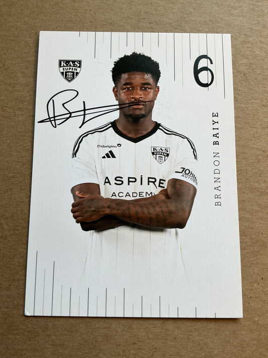 Brandon Baiye, Belgium 🇧🇪 KAS Eupen 2023/24 hand signed - Autographs-World