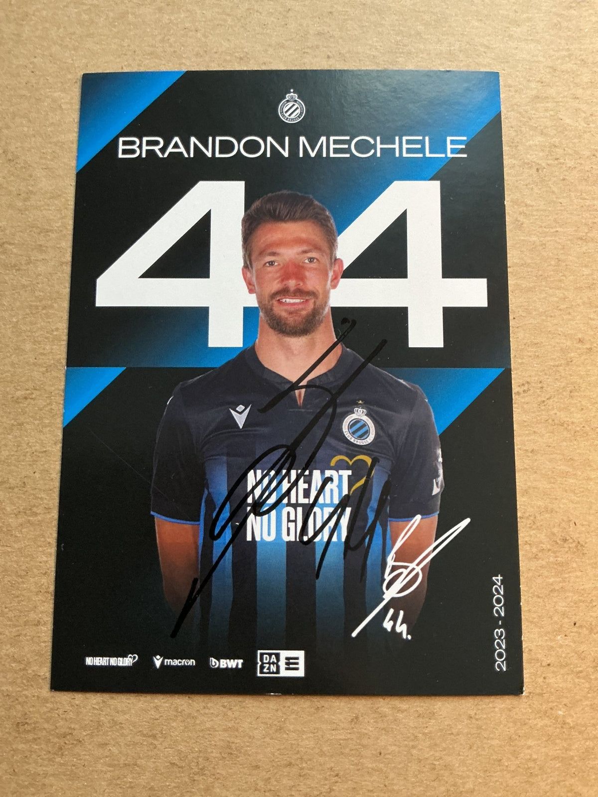 Brandon Mechele, Belgium 🇧🇪 Club Brugge 2023/24 hand signed - Autographs-World