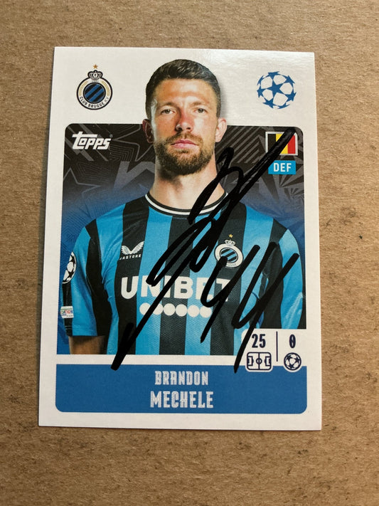 Brandon Mechele, Belgium 🇧🇪 Club Brugge 2024/25 Topps hand signed - Autographs-World
