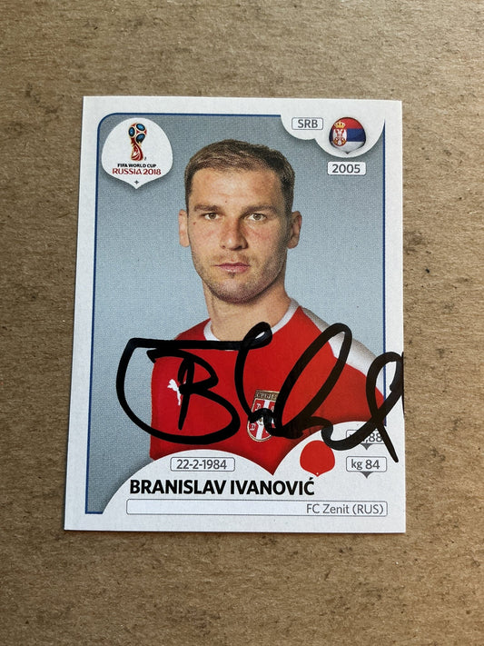 Branislav Ivanović, Serbia 🇷🇸 FIFA World Cup 2018 Panini hand signed - Autographs-World