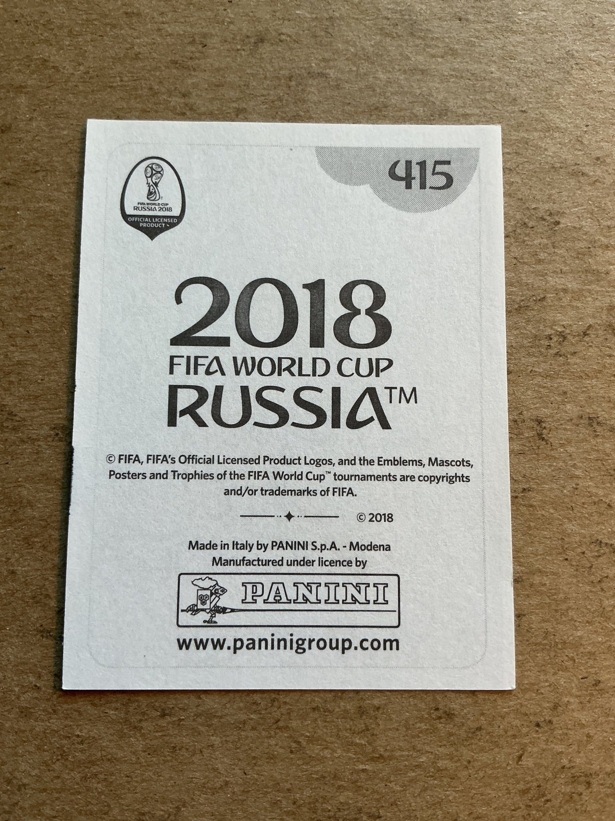 Branislav Ivanović, Serbia 🇷🇸 FIFA World Cup 2018 Panini hand signed - Autographs-World