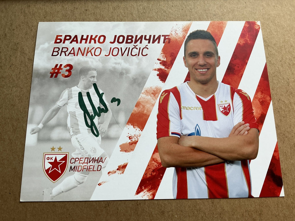 Branko Jovičić, Serbia 🇷🇸 Red Star Belgrade 2019/20 hand signed - Autographs-World