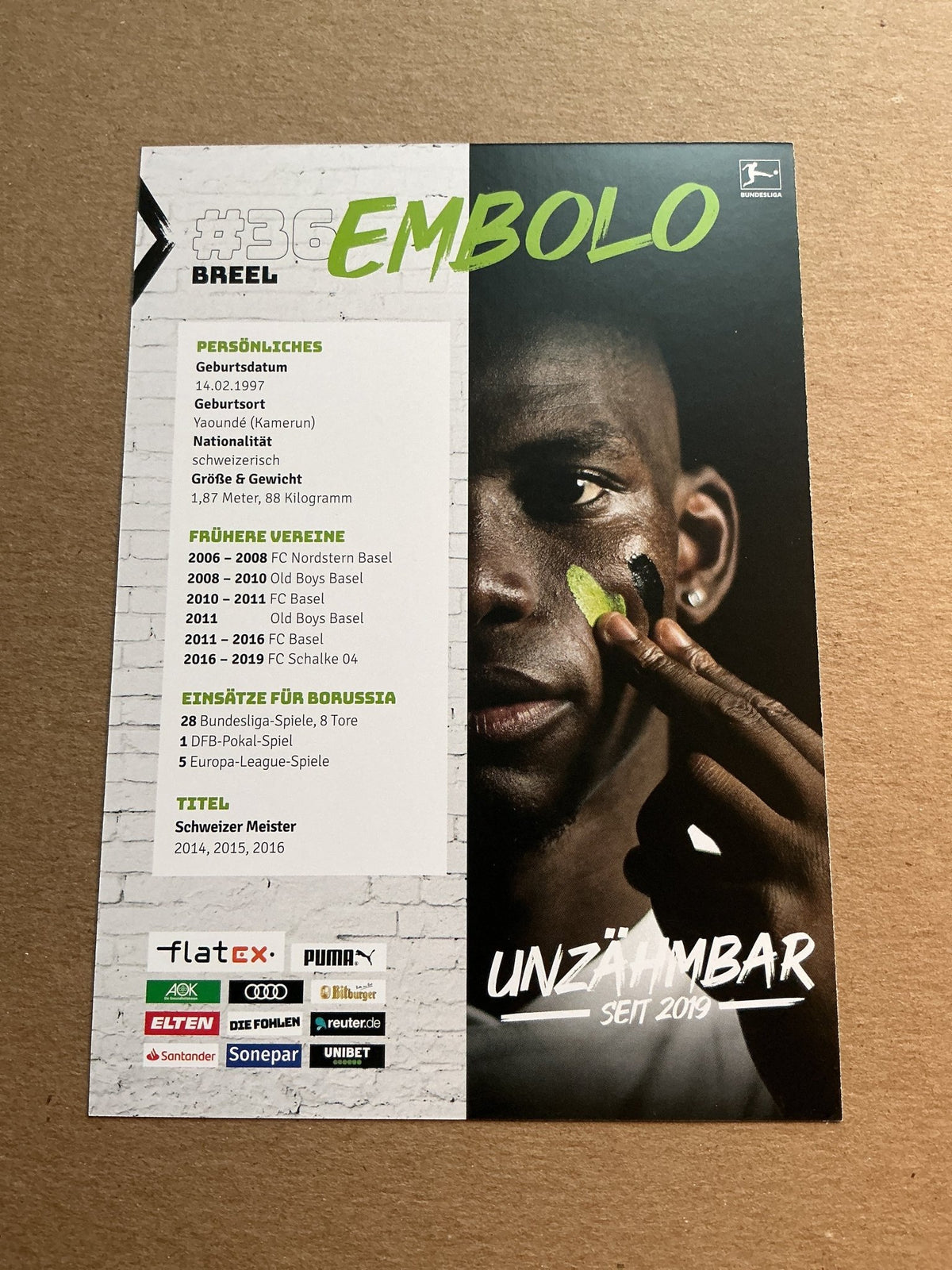 Breel Embolo, Switzerland 🇨🇭 Borussia Mönchengladbach 2020/21 hand signed - Autographs-World