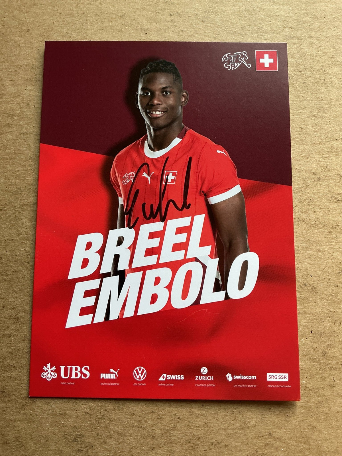 Breel Embolo, Switzerland 🇨🇭UEFA Euro 2024 hand signed - Autographs-World