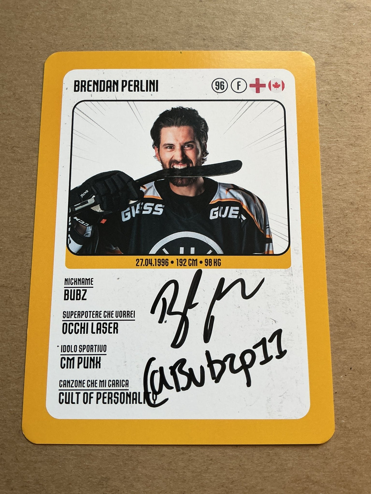 Brendan Perlini, Canada 🇨🇦 HC Lugano 2025/26 hand signed - Autographs-World