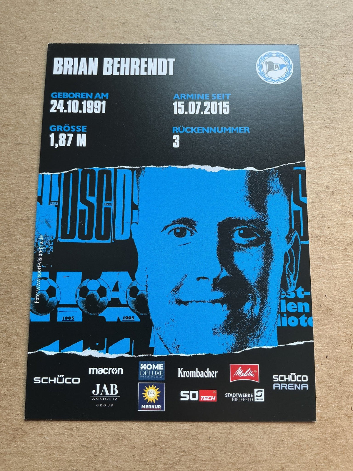 Brian Behrendt, Germany 🇩🇪 Arminia Bielefeld 2020/21 hand signed - Autographs-World
