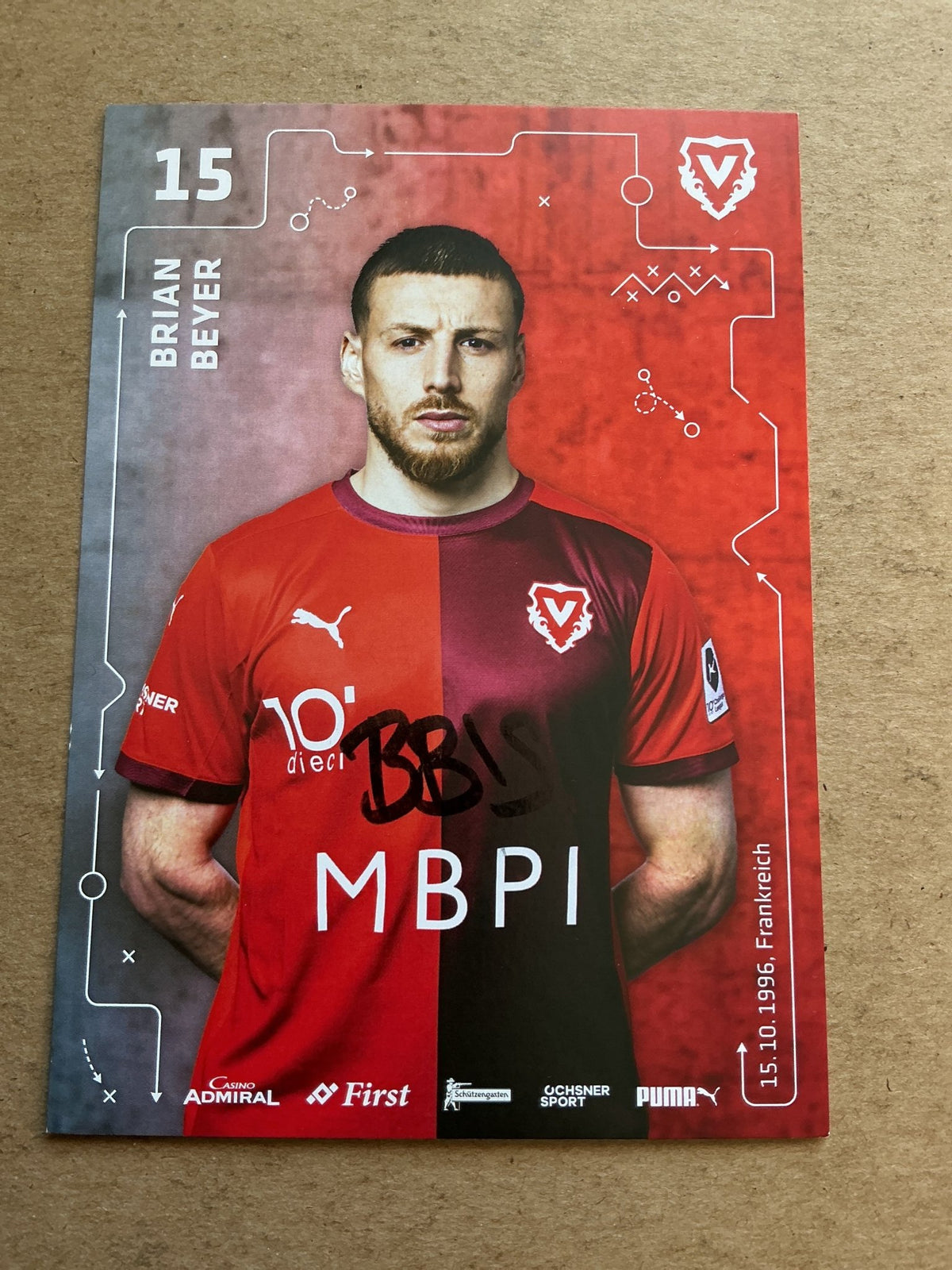 Brian Beyer, France 🇫🇷 FC Vaduz 2025/26 hand signed - Autographs-World
