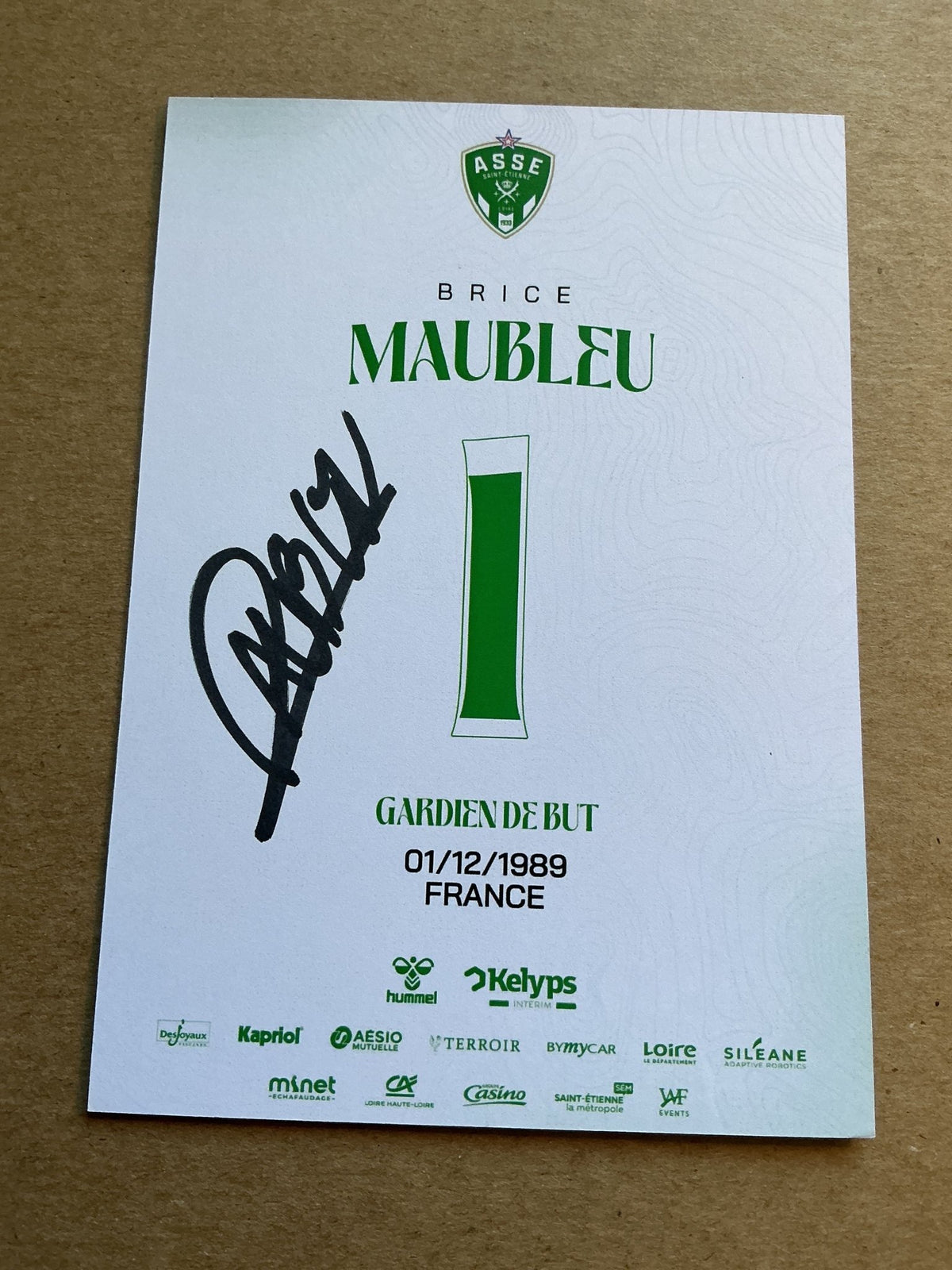 Brice Maubleu, France 🇫🇷 AS Saint-Etienne 2024/25 hand signed - Autographs-World