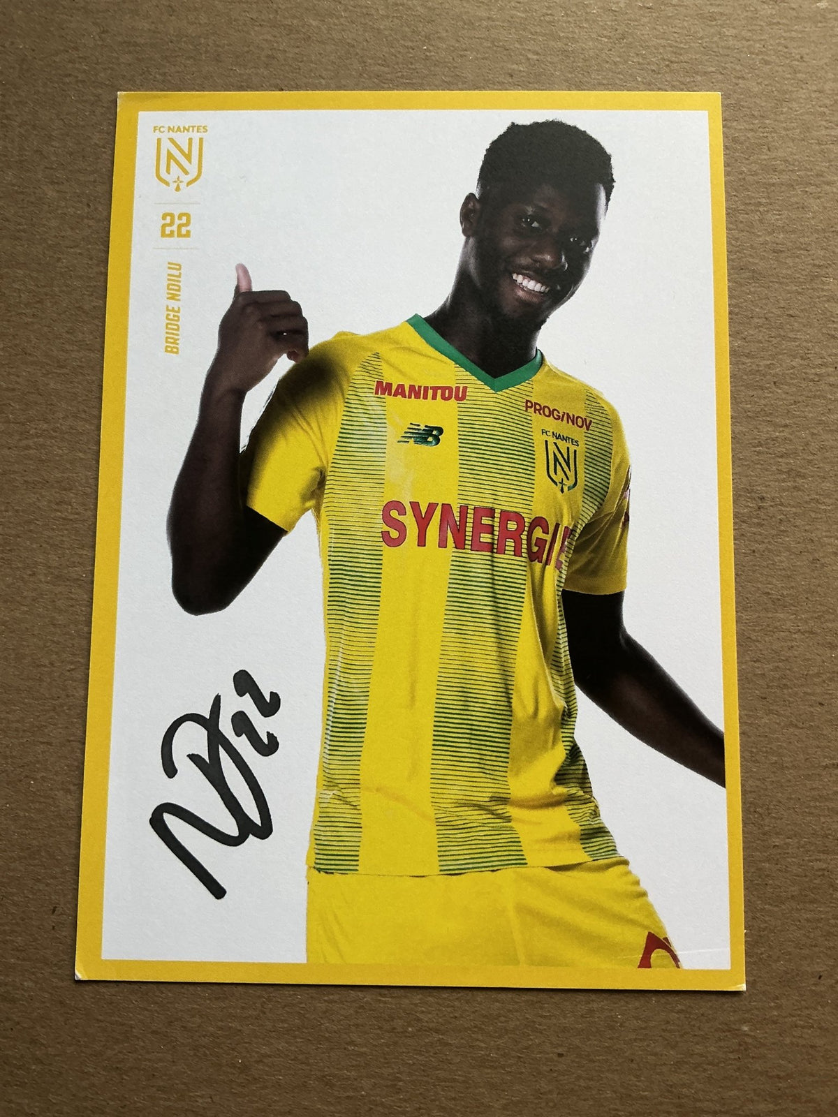 Bridge Ndilu, France 🇫🇷 FC Nantes 2019/20 hand signed - Autographs-World