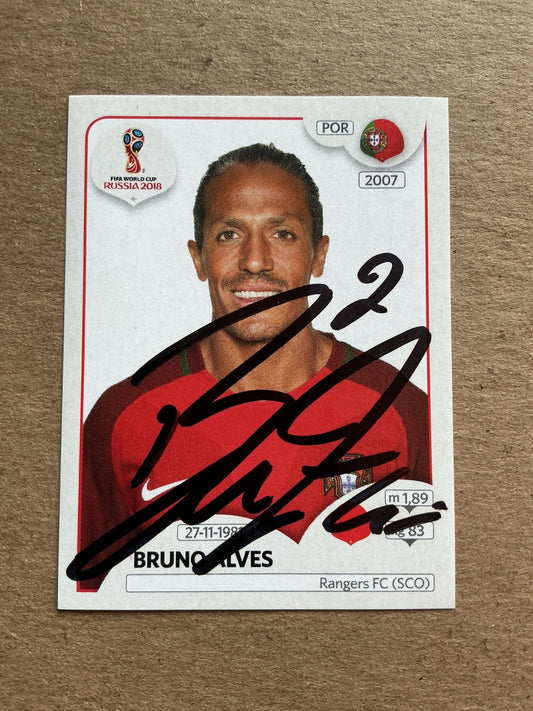 Bruno Alves, Portugal 🇵🇹 FIFA World Cup 2018 Panini hand signed - Autographs-World