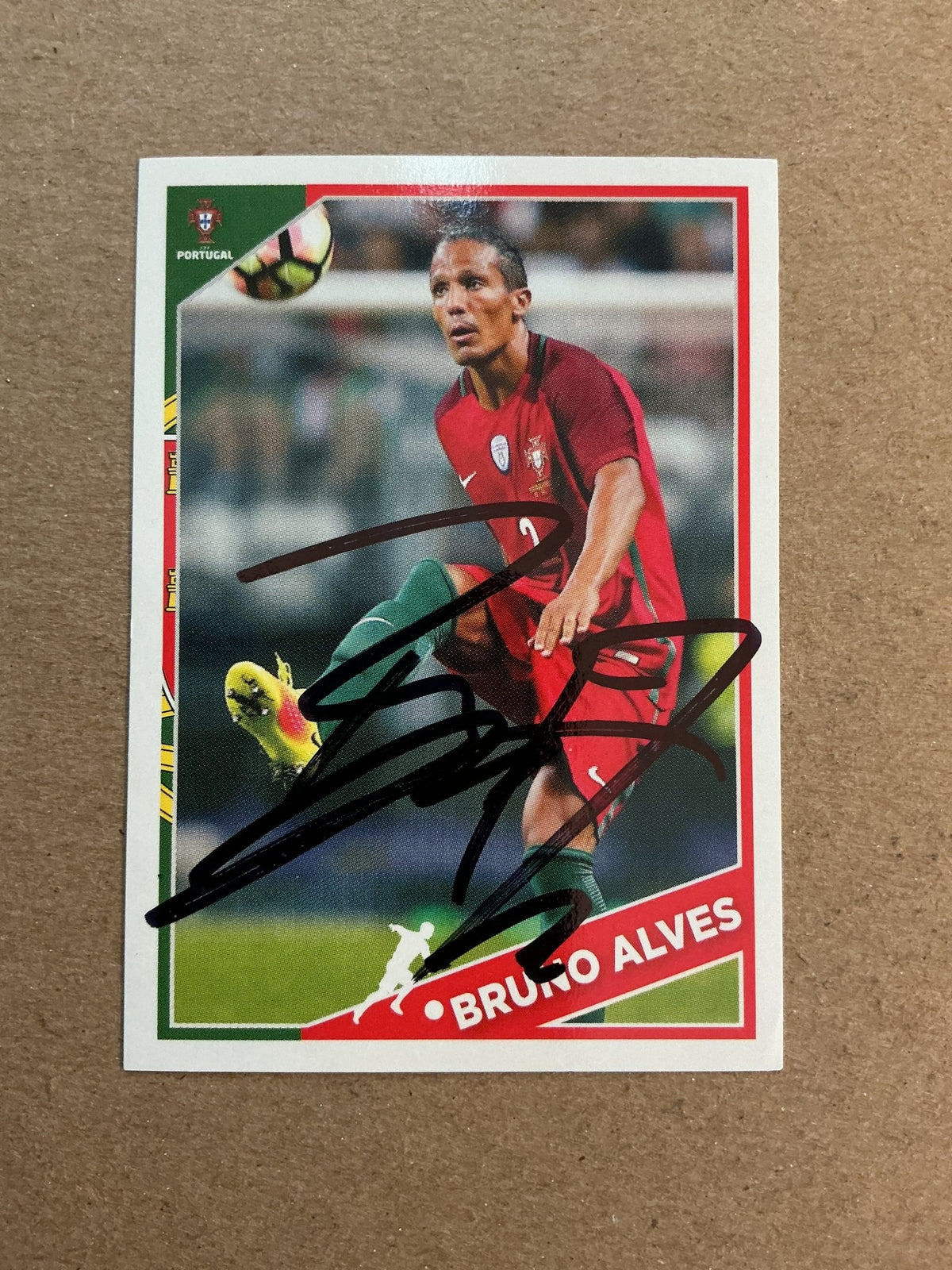 Bruno Alves, Portugal 🇵🇹 UEFA Euro 2016 Panini hand signed - Autographs-World