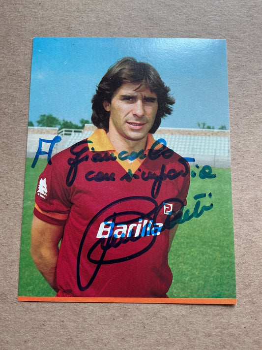 Bruno Conti, Italy 🇮🇹 AS Roma 1982/83 hand signed - Autographs-World