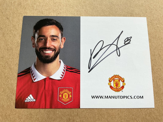 Bruno Fernandes, Portugal 🇵🇹 Manchester United 2022/23 hand signed - Autographs-World