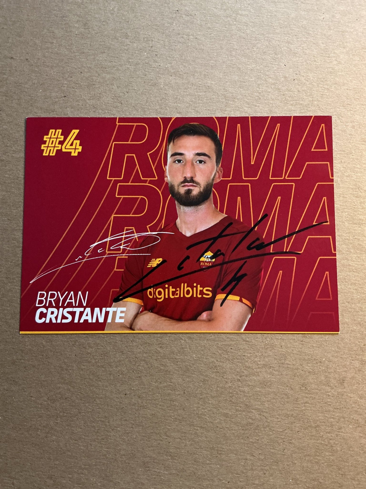 Bryan Cristante, Italy 🇮🇹 AS Roma 2021/22 hand signed - Autographs-World