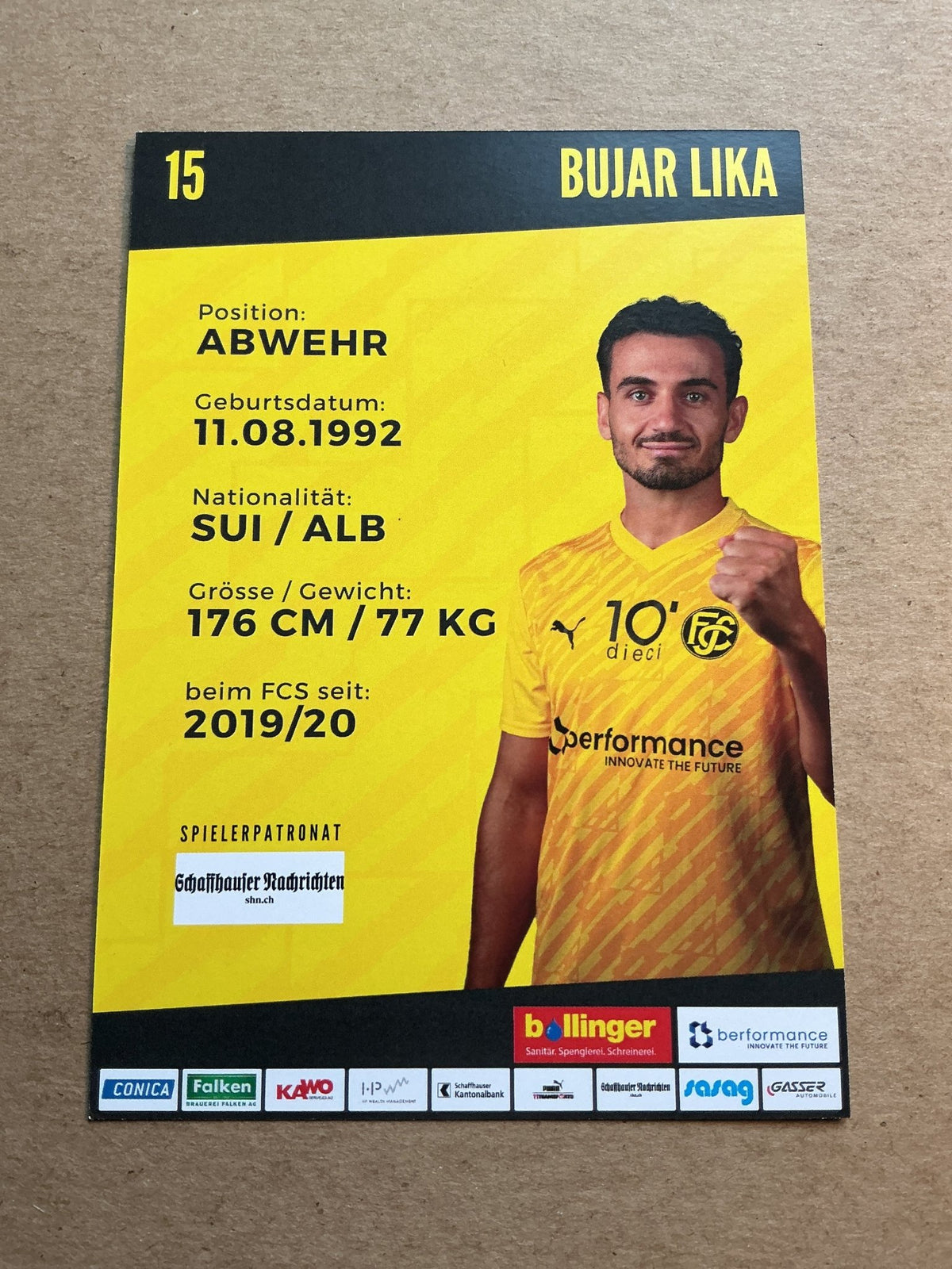 Bujar Lika, Albania 🇦🇱 FC Schaffhausen 2023/24 hand signed - Autographs-World