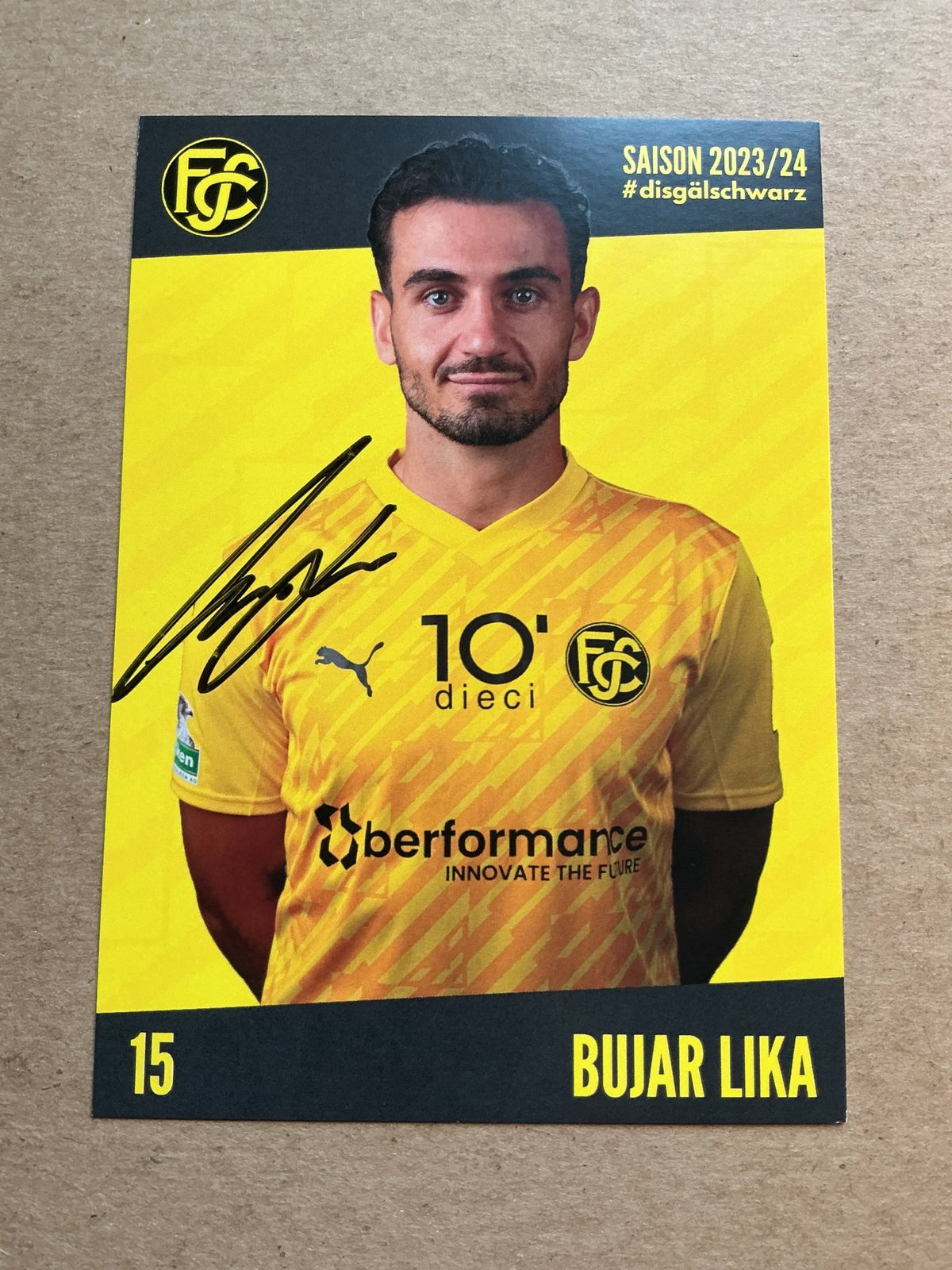 Bujar Lika, Albania 🇦🇱 FC Schaffhausen 2023/24 hand signed - Autographs-World