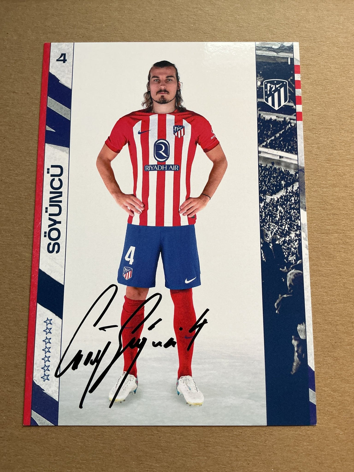 Çağlar Söyüncü, Türkiye 🇹🇷 Atletico Madrid 2023/24 hand signed - Autographs-World
