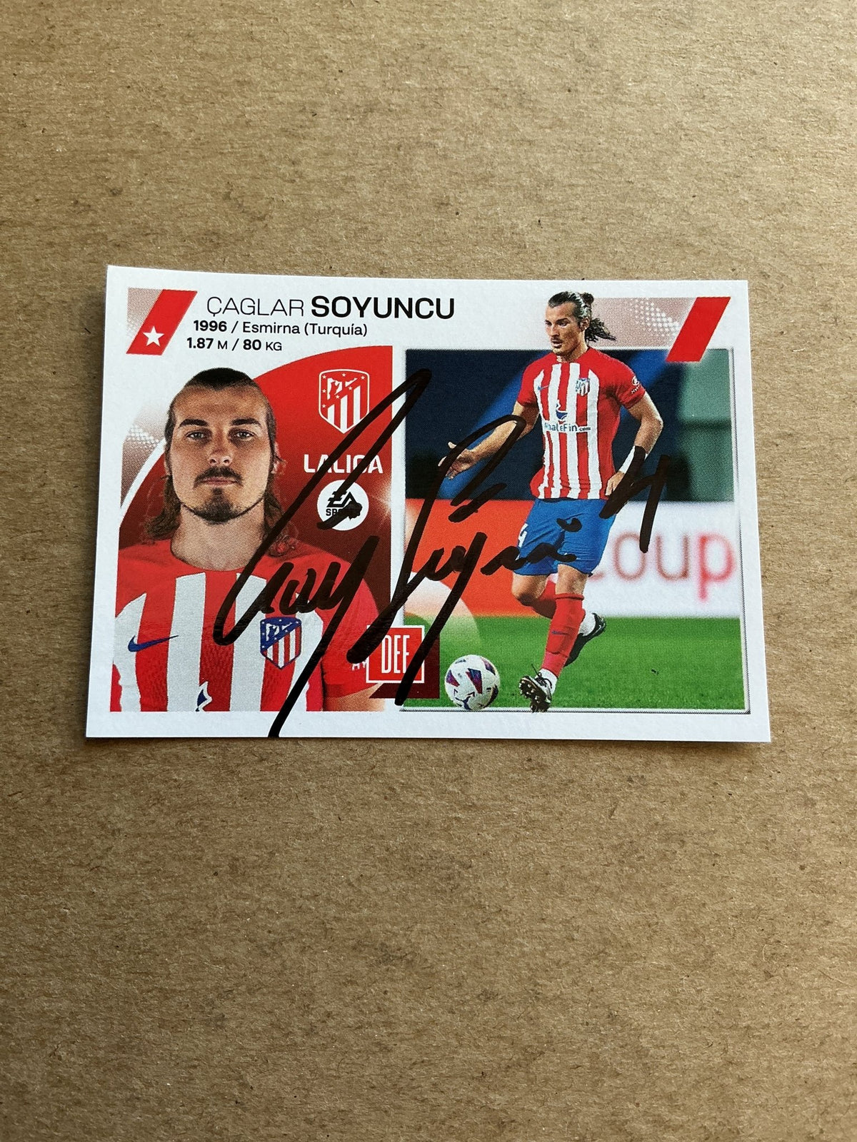 Çağlar Söyüncü, Türkiye 🇹🇷 Atletico Madrid 2023/24 Panini hand signed - Autographs-World