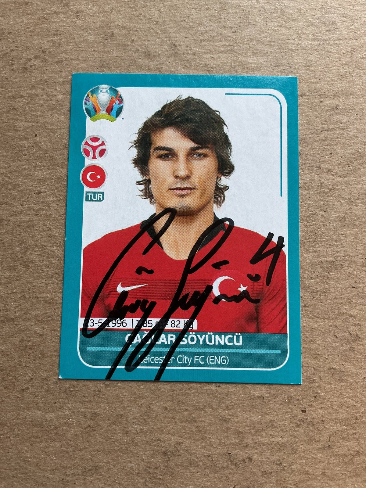 Cağlar Söyüncü, Türkiye 🇹🇷 UEFA Euro 2020 Panini hand signed - Autographs-World