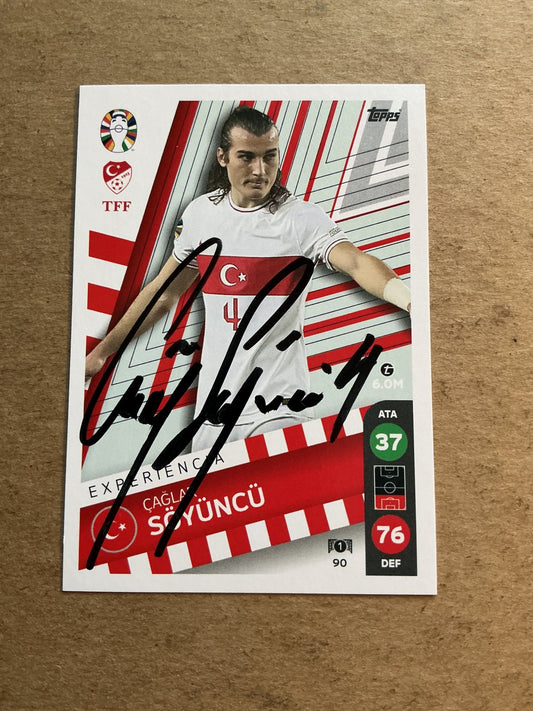 Çağlar Söyüncü, Türkiye 🇹🇷 UEFA Euro 2024 hand signed - Autographs-World