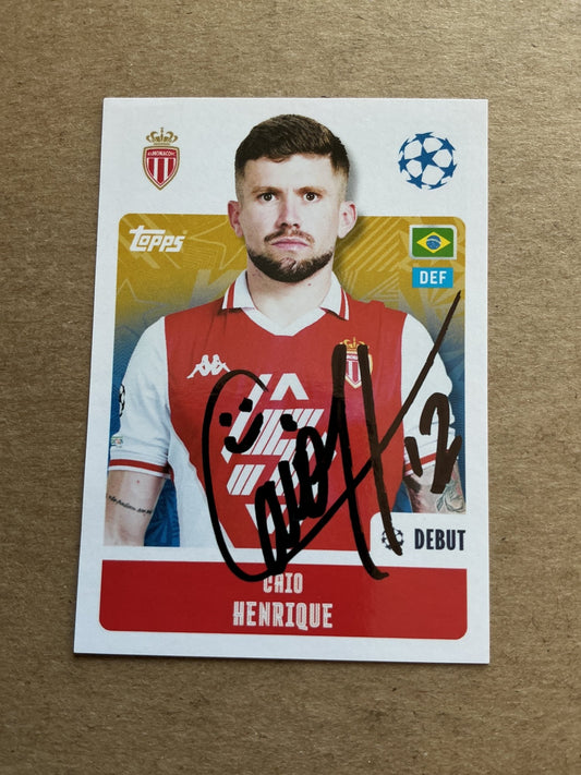 Caio Henrique, Brazil 🇧🇷 AS Monaco 2024/25 Topps hand signed - Autographs-World