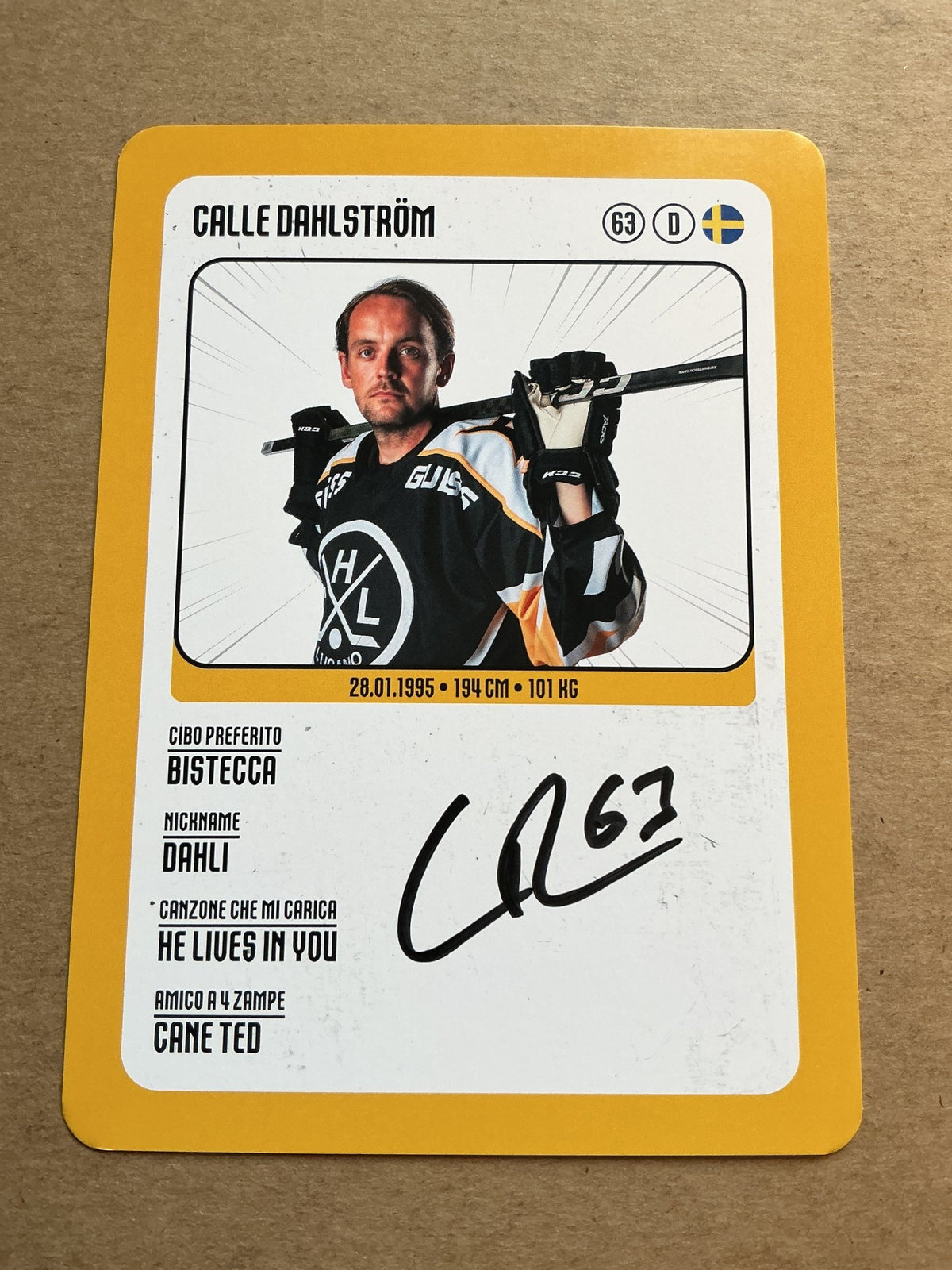 Calle Dahlström, Sweden 🇸🇪 HC Lugano 2025/26 hand signed - Autographs-World