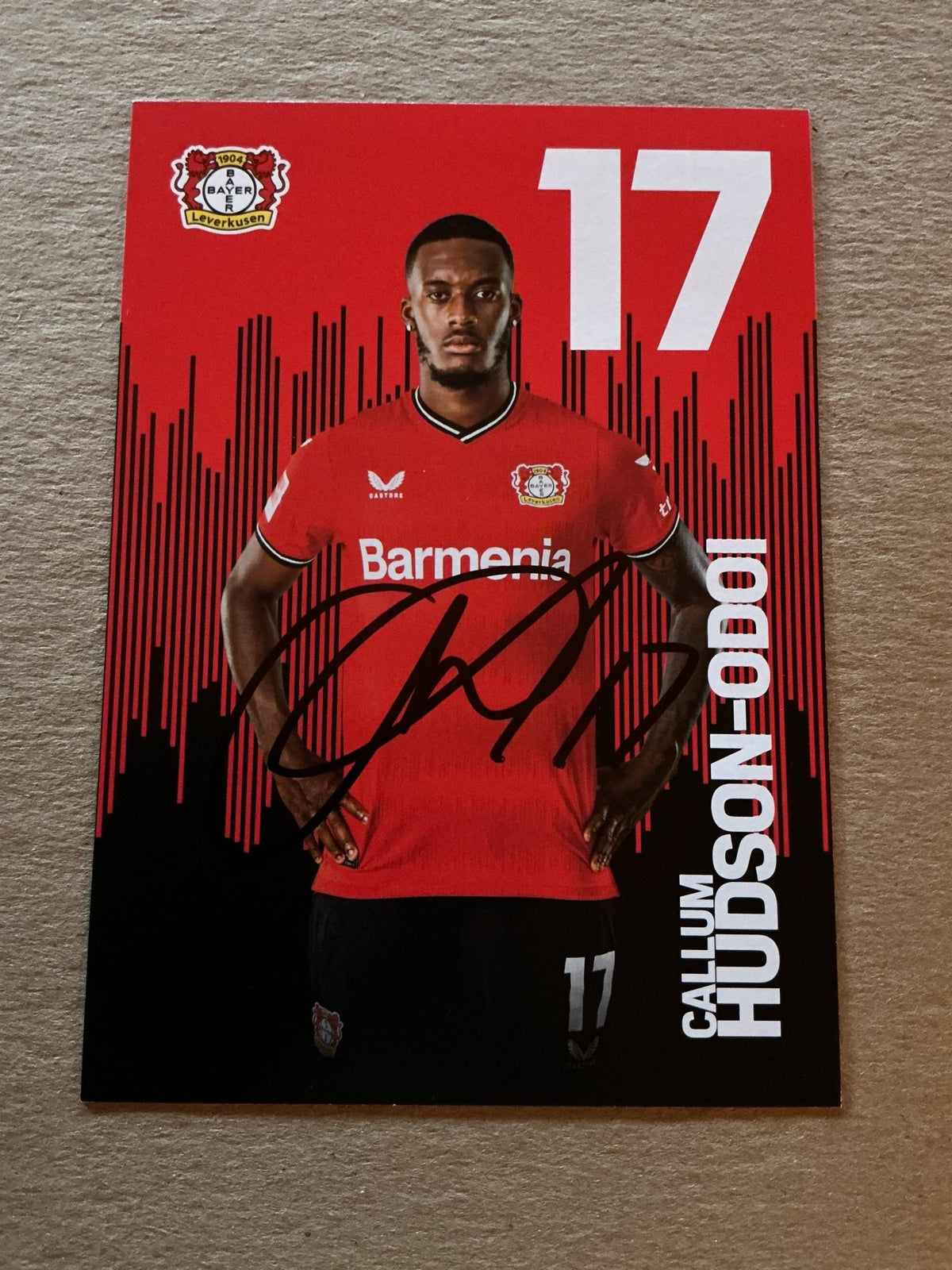 Callum Hudson-Odoi, England 🏴󠁧󠁢󠁥󠁮󠁧󠁿 Bayer 04 Leverkusen 2022/23 hand signed - Autographs-World