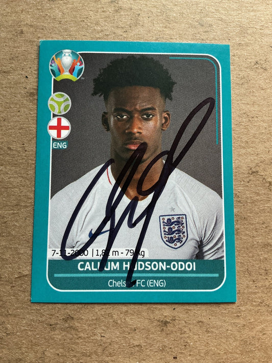 Callum Hudson-Odoi, England 🏴󠁧󠁢󠁥󠁮󠁧󠁿 UEFA Euro 2020 Panini hand signed - Autographs-World