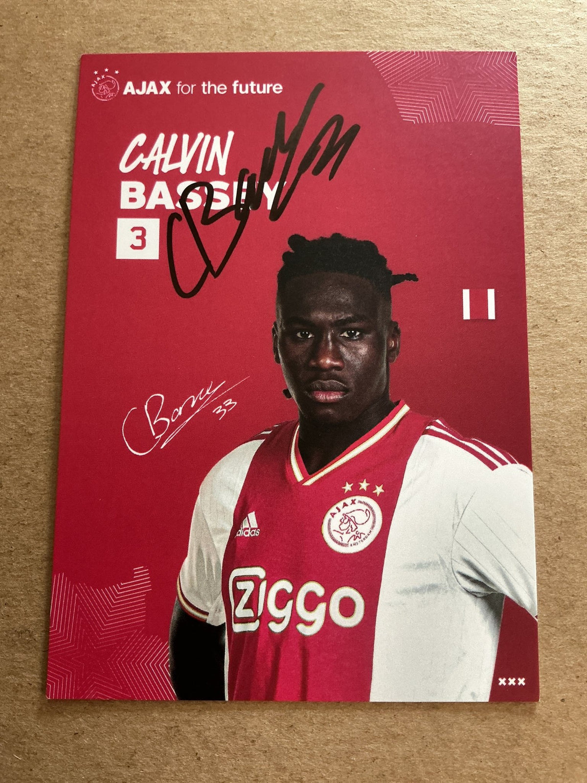 Calvin Bassey, Nigeria 🇳🇬 Ajax Amsterdam 2022/23 hand signed - Autographs-World