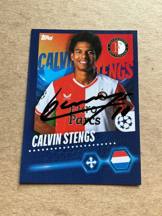 Calvin Stengs, Netherlands 🇳🇱 Feyenoord Rotterdam 2023/24 Topps hand signed - Autographs-World