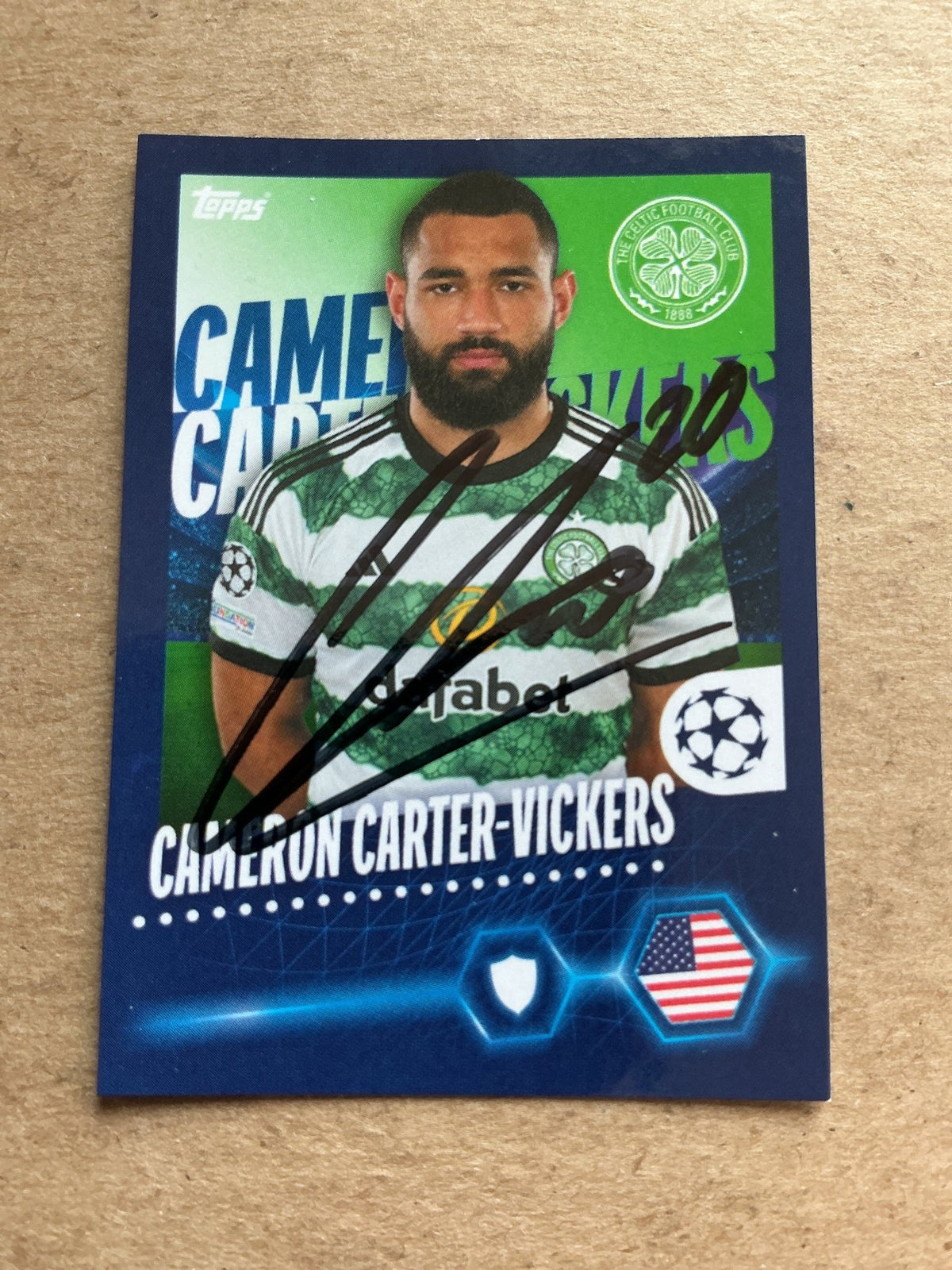 Cameron Carter-Vickers, USA 🇺🇸 Celtic FC 2023/24 Topps hand signed - Autographs-World