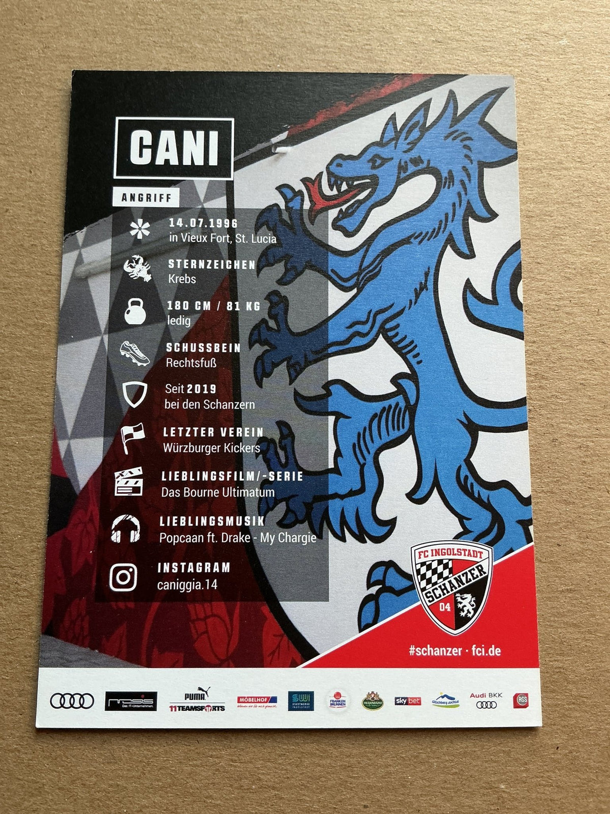 Caniggia Ginola Elva, St. Lucia 🇱🇨 FC Ingolstadt 04 2020/21 hand signed - Autographs-World