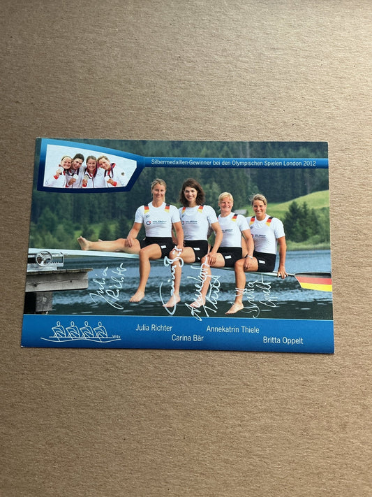 Carina Bär (+3), Germany 🇩🇪 Rowing Summer Olympics hand signed - Autographs-World