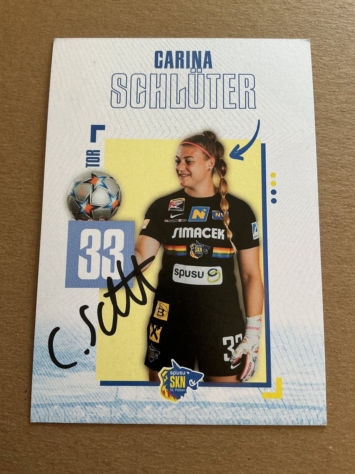 Carina Schlüter, Germany 🇩🇪 SKN St. Pölten 2023/24 hand signed - Autographs-World