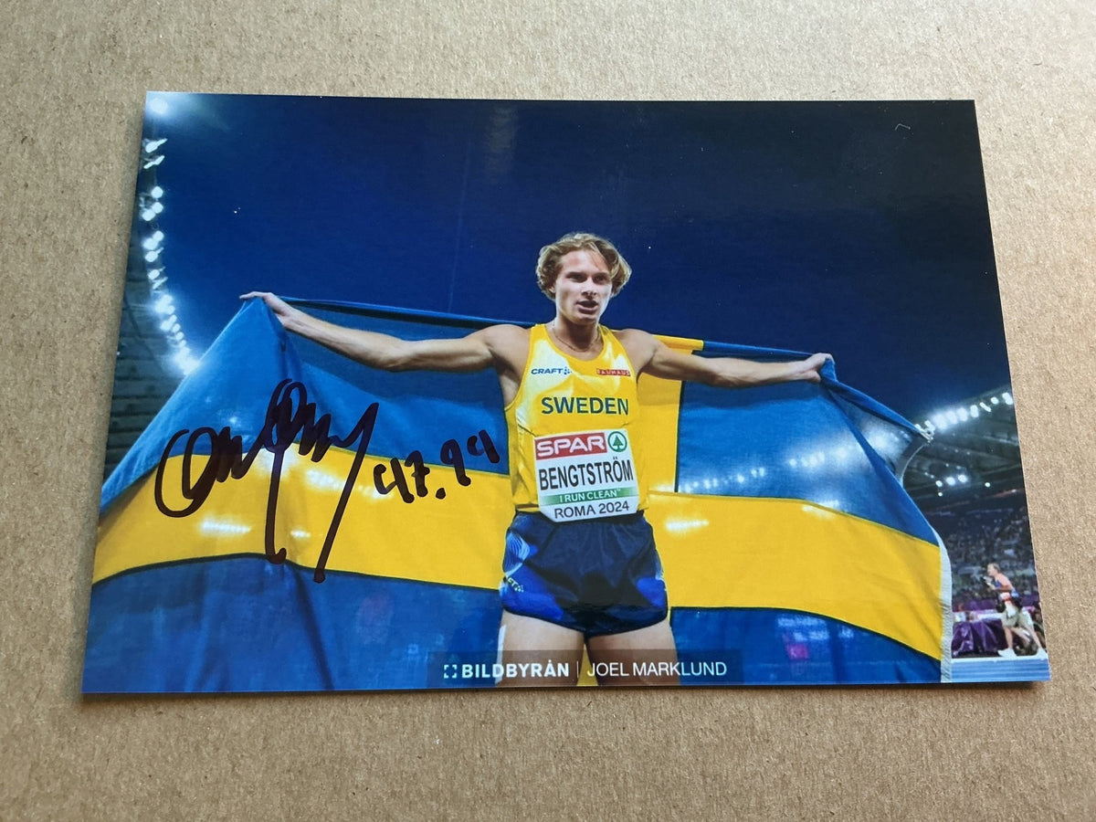 Carl Bengtström, Sweden 🇸🇪 Athletics Summer Olympics 2024 hand signed - Autographs-World