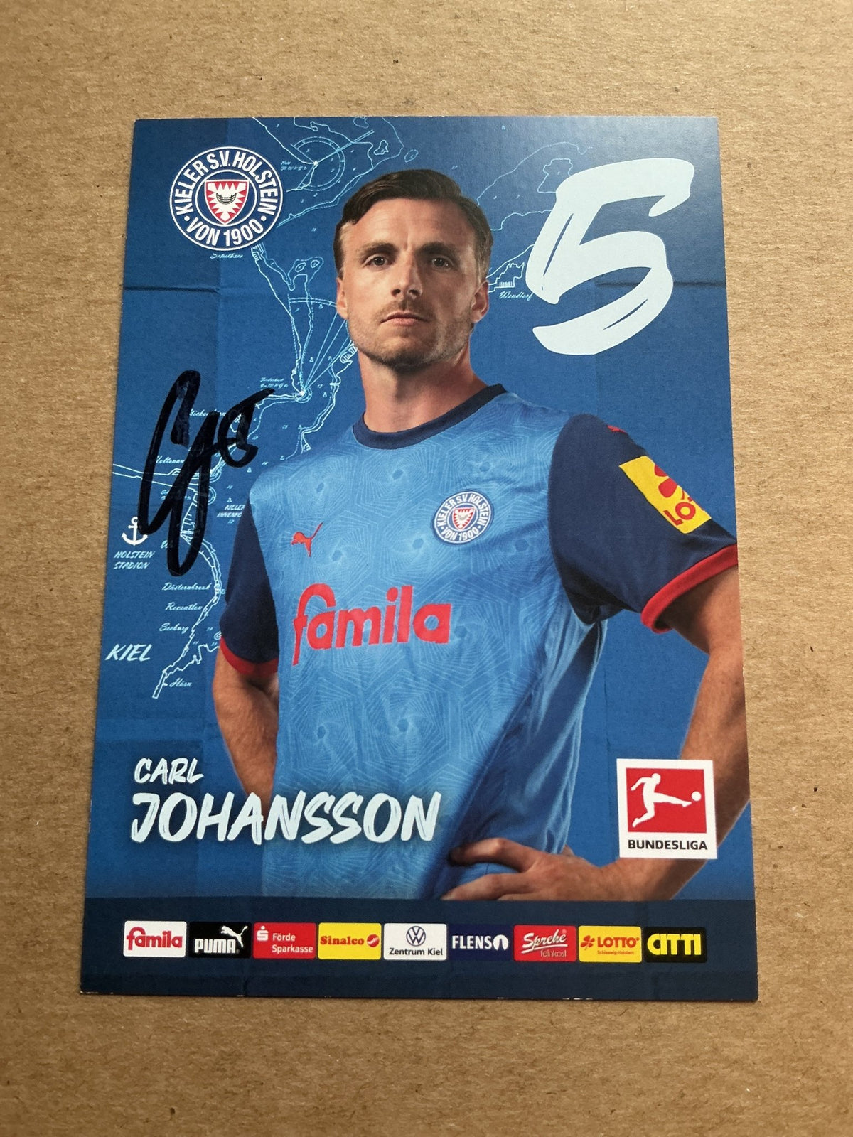 Carl Johansson, Sweden 🇸🇪 Holstein Kiel 2024/25 hand signed - Autographs-World