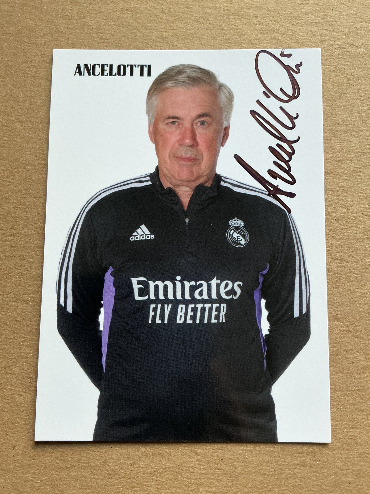 Carlo Ancelotti, Italy 🇮🇹 Real Madrid 2022/23 hand signed - Autographs-World
