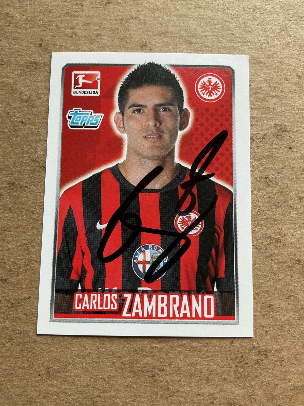 Carlos Zambrano, Peru 🇵🇪 Eintracht Frankfurt 2014/15 Topps hand signed - Autographs-World