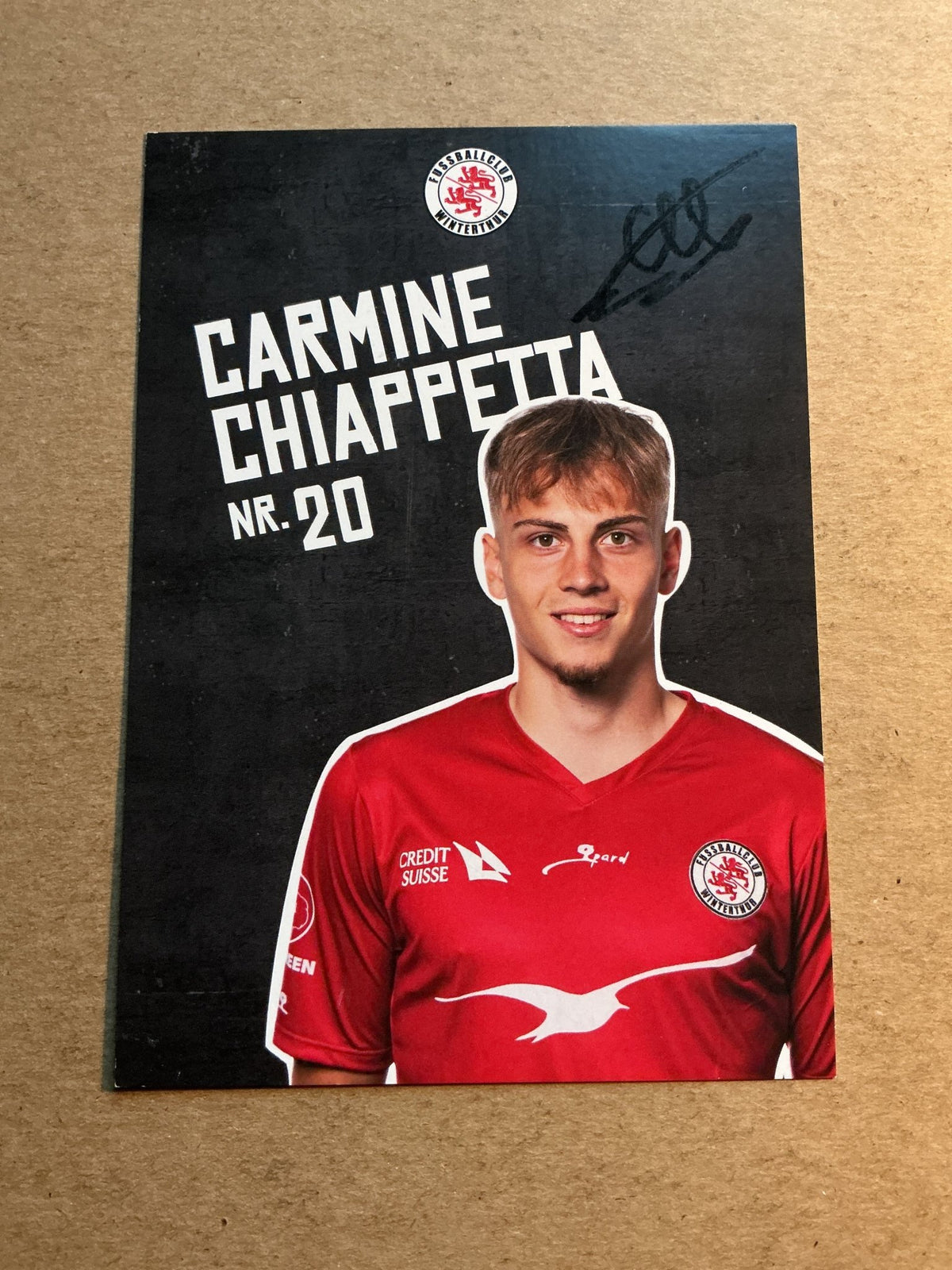 Carmine Chiappetta, Switzerland 🇨🇭 FC Winterthur 2022/23 hand signed - Autographs-World