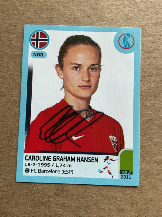 Caroline Graham Hansen, Norway 🇳🇴 UEFA Women’s Euro Cup 2022 Panini hand signed - Autographs-World
