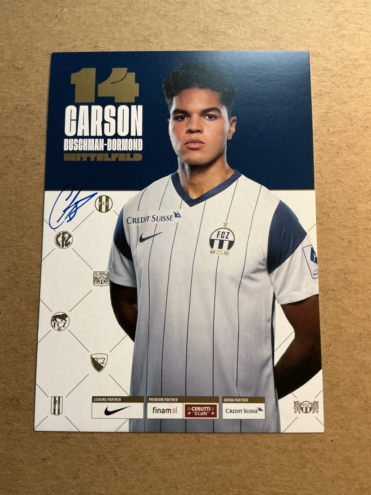 Carson Buschman-Dormond, Netherlands 🇳🇱 FC Zürich 2021/22 hand signed - Autographs-World