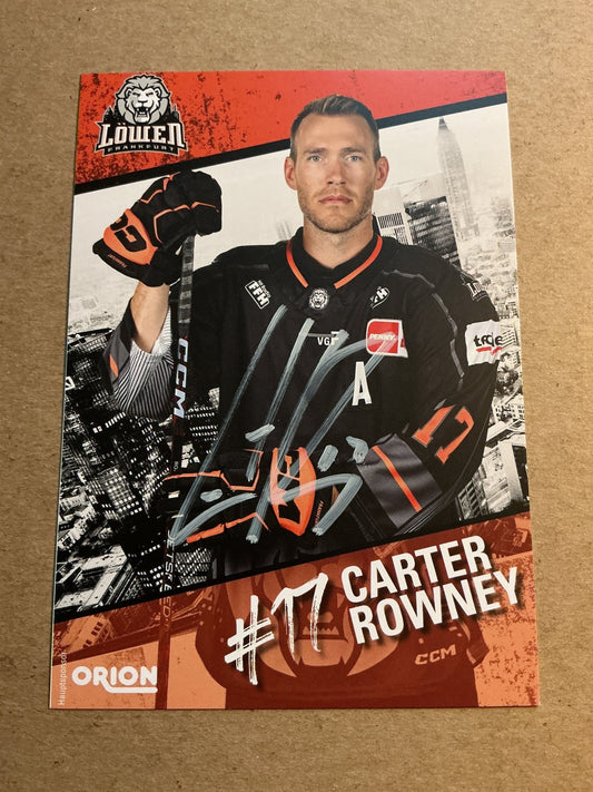 Carter Rowney, Canada 🇨🇦 Löwen Frankfurt 2023/24 hand signed - Autographs-World