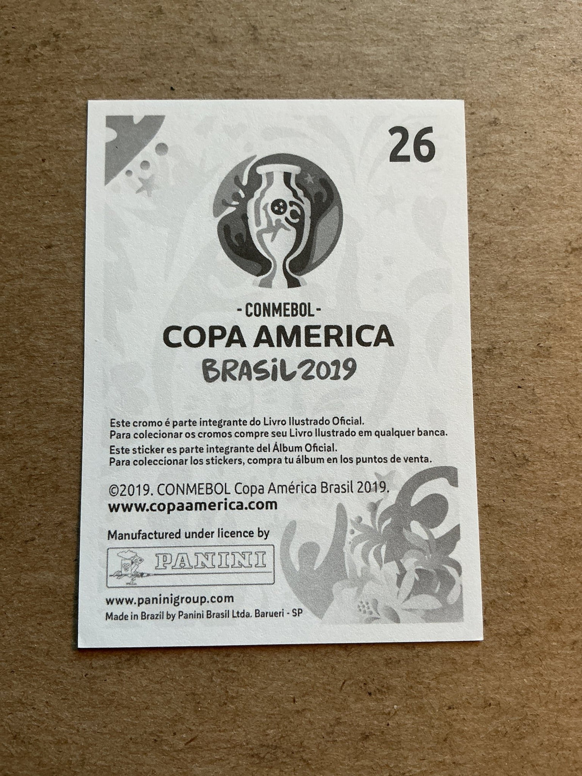 Casemiro, Brazil 🇧🇷 Copa America 2019 Panini hand signed - Autographs-World