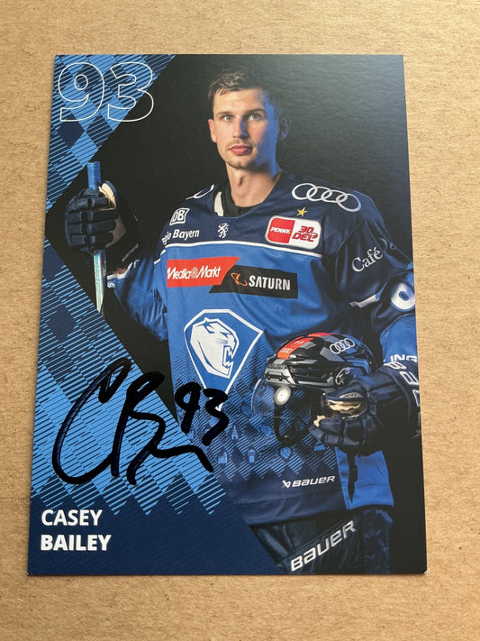 Casey Bailey, USA 🇺🇸 ERC Ingolstadt 2023/24 hand signed - Autographs-World